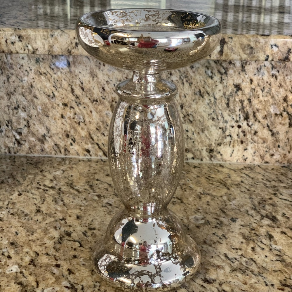Mercury glass candle holder